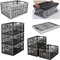 HOMION Strong Folding Collapsible Plastic Storage Crates Boxes Stackable Basket 32L Fold able Crate Stacking Basket Easy Camping Storage Lightweight Compact Crate Folding Collapsing Crate (PACK OF 6)