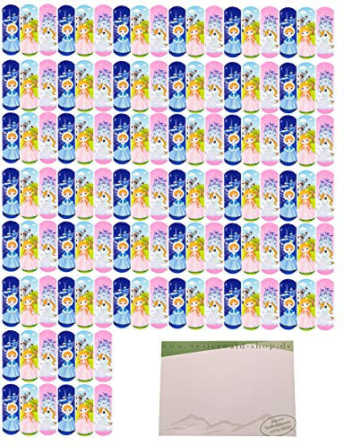 FIGO - 120 cerotti professionali per bambini e blocco note Varivendo, motivo principessa