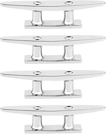 4 Stück Boot Kampen,Anlegeklampen für Boote,100 mm/3,9 Zoll Marine-Klampe Boot-Dock-Klampe Bootsdock aus Edelstahl Kampe für Ankerleinen an Deck
