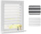 WOLTU Doppelrollo Klemmfix ohne Bohren Weiß B80 x H120 cm, Duo Rollo Zebrarollo Schnurlos für Fenster & Tür, Seitenzugrollo Fensterrollo ohne Kettenzug lichtdurchlässig & verdunkelnd/Kindersicherung
