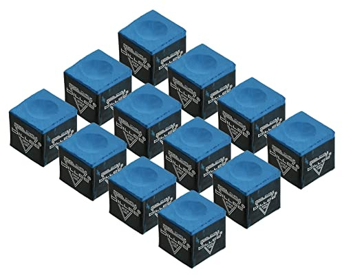 PATIKIL Billiard Pool Cue Chalk, 12 Pack Snooker Billiard Cue Chalk Pool Table Accessories for Billiards Cue Stick Tip, Blue