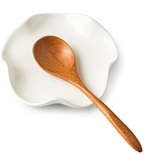 Miamolo Joli repose-cuillère pour cuisinière, porte-cuillère en céramique pour comptoir de cuisine, support de cuillère à café de 13 cm, support d'ustensiles pour cuisine, pendaison de crémaillère,