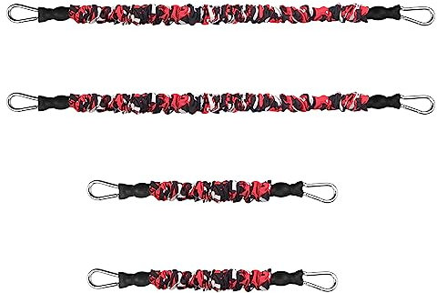 DASKING Naturlatex Widerstandsbänder 4er Set Bänders, Expander Tubes Fitnessbänder mit Schutzhülle für Fitness, Dehnung, Home Gym Workout, Krafttraining Zubehör (40LBS Rot)