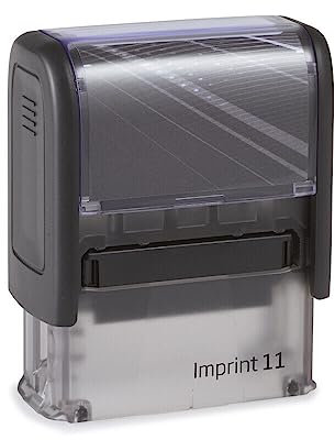 stempelshop4you - Stempel Imprint 11 personalisierbar mit individueller Textplatte mit Wunschtext, Textstempel, Adressstempel, Firmenstempel, Namensstempel, 37 x 13 mm (bis 4 Zeilen), Schwarz