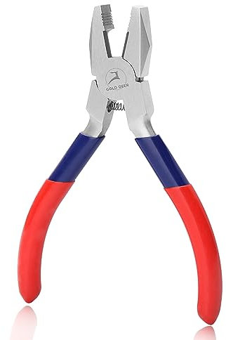 GOLD DEER Mini alicates de linemans con mandíbula dentada, cortador lateral para artes, pasatiempos, manualidades, trabajos mecánicos, pequeños dispositivos electrónicos