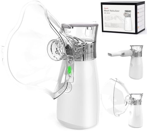Nauotk Inhalationsgerät Vernebler, Tragbarer Inhalator für Erwachsene und Kinder 10ml Kapazität Geräuscharmer USB-C Wiederaufladbarer mit Mundstück für den Heim- und Reisegebrauch