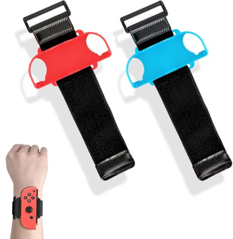 LEEQBCR 2 stycken dansarmband, dans kraft aerobics boxing body game strap armband, justerbart armband, kompatibelt med vuxna och barn (röd och blå)