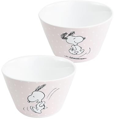 United Labels The Peanuts Snoopy - Cuenco para cereales (500 ml), diseño de lunares, color rosa