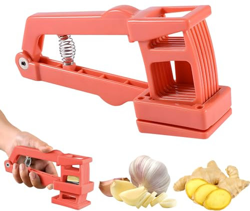 Manual Garlic Presses, Garlic Slicer, Garlic Crusher, Evenly Sliced Garlic Slicer, Easy Squeeze, Ergonomic Handle, Handheld Slicer Kitchen Gadgets Tool (orange)