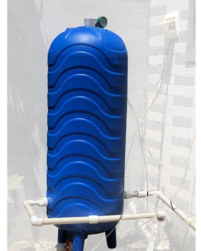 Depósito de presión de agua de polietileno de pie independiente/depósito de agua a presión de jardín para ducha, granjas, cocina, emergencias (80 x 35 cm)