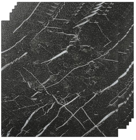 VallisCo 30-Pack Peel and Stick Vinyl Floor Tiles, 12x12 Self-Adhesive Waterproof Peel and Stick Flooring Planks DIY for Bathroom, Kitchen, Living Room, Cover 30 Sq. Ft Black