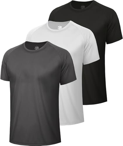 BOOJO 3 or 5er Pack Sport Tshirts Herren Schnelltrocknend Shirt Kurzarm Sportshirt Gym Funktionsshirt Männer für Fitness Trainings