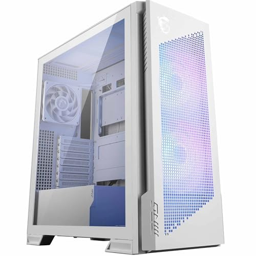 MSI MPG Velox 300R PZ White – Torre Gaming ATX Blanca con Panel Mesh, Alto Flujo de Aire, Ventiladores ARGB, Cristal Templado, USB-C – Chasis Premium para PC Gaming