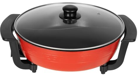 Hot Pots Poêle électrique Double Poêle Electrique Multifonction 1300W 6L Antiadhésive