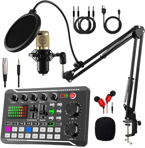 Podcast Equipment Bundle, Streaming Mic with Microphone for Gamer