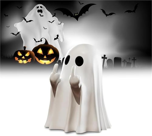 Muxiziu Halloween Decorations Ghost Figurine - 3 in Spooky & Cute Ghost Statue, Halloween Ghost Figurines for Home, Office, Desk Decor, Cute Ghost Decor Home Decor Indoor (Small)