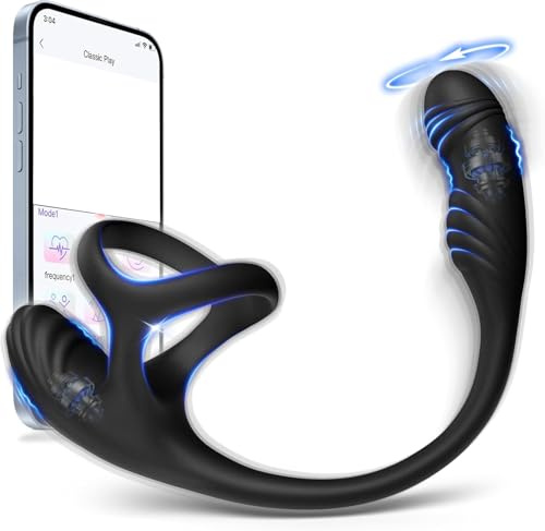 Plug Anal Estimulador Prostata con Anillo Vibrador, Consolador Dildo Anal Vibrador Masculino, Plug Anales,con Vibración, Consoladores.. Para Hombre con Vibración, Juguete Sexual Hombre