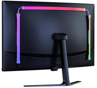 RGB-ljuslist under datorns baksida, 3 sidor, LED-neonremsor, datorbakgrundsbelysning, USB-port, färgväxling (för 34 tums bildskärmar)