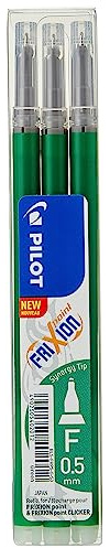 Pilot Refills for Frixion Point Rollerball 0.5 mm - Light Green, Pack of 3, 76300304