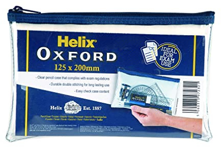 Helix Oxford 8 inch Clear Pencil Case