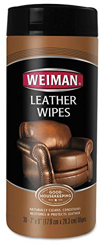 Weiman 91CT Leather Wipes, 7 x 8, 30/Canister, 4 Canisters/Carton