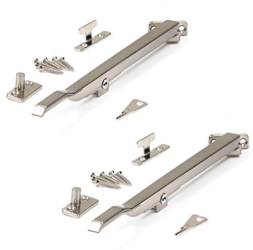 2X 250mm Locking Arm Stays - Satin Chrome Left & Right Opening Window Casement Levers