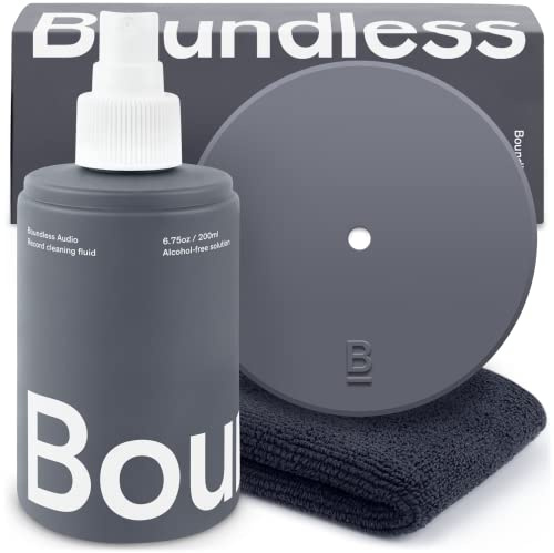 Boundless Audio Record Cleaning Solution - 6.75oz Vinyl Cleaner Fluid, Vinyl Cleaner Cloth & Record Label Protector