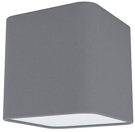 EGLO Deckenlampe Posaderra, 1 flammige Deckenleuchte, Wohnzimmerlampe aus Stahl, Textil und Kunststoff in Grau, Weiß, Küchenlampe, Flurlampe Decke mit E27 Fassung, L x B 14 cm