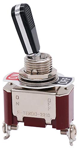 mxuteuk Interruttore a levetta per impieghi gravosi 20A 125V SPST 2 posizioni Interruttore ON/OFF a 2 pin con impugnatura resistente all'usura in PC nero, TEN-A-2210BK