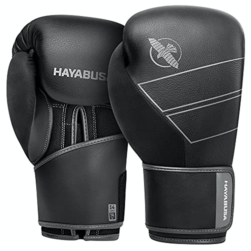 Hayabusa S4 Boxhandschuhe männer Damen aus echtes Leder - Schwarz, 14oz