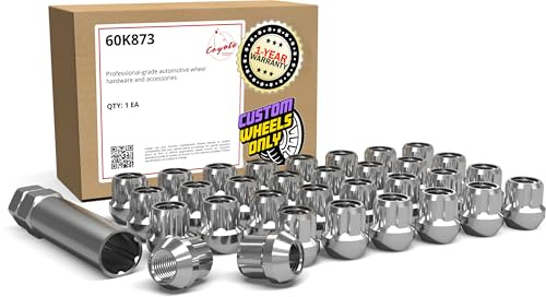 Wheel Accessories Parts 32 PCS M14x2 14x2 Thread Open End 25mm 1.00 Long Spline Lug Nuts Chrome Truck Spline Hex Fits Ford Excursion F250 F350 Super Duty
