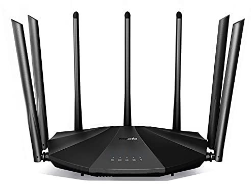 Tenda AC23 AC2100 Smart WiFi Router - Dual Band Gigabit Wireless (up to 2033 Mbps), 1400 sq ft Coverage for Large Home, Parental Control, 4X4 MU-MIMO, 7 * 6dBi External Antennas, Alexa Compatible