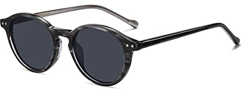 SHEEN KELLY Occhiali da sole ovale Trendy Acetate Polarizzato per uomini Donne con lente colorate Retrò Style Style Eyewear