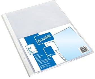 Prospekthüllen A4 Bantex, glasklar, aus Polypropylen-Folie 45µ, 100 Stück