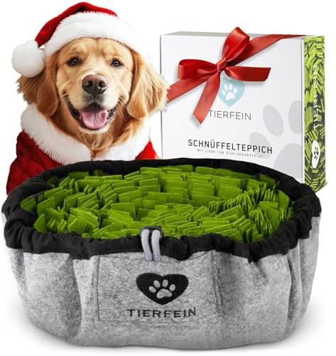 Tierfein Schnüffelteppich Hund – Intelligentes Hundespielzeug für kleine & große Hunde – waschbar & größenverstellbar – Welpenspielzeug & Intelligenztraining für Hunde