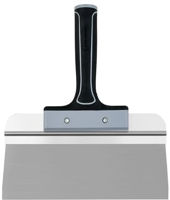 ROLLINGDOG Spatule de surface de 250 mm – Spatule large pour cloison sèche, idéale pour le masquage et le lissage, lame en acier inoxydable, poignée en caoutchouc confortable