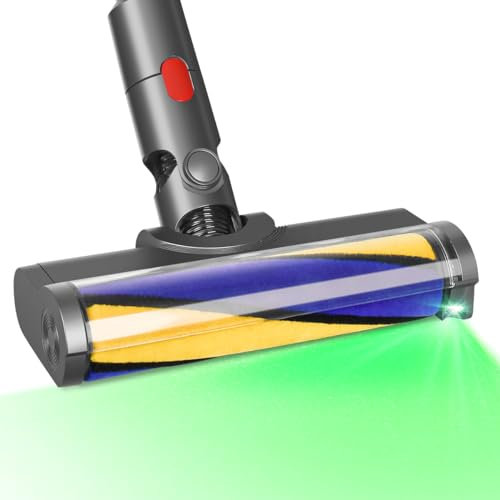 DrRobor Rullo Spazzola Morbido per Dyson V10 V11 V7 V8, Accessorio di Testina con Luci a LED per Rivelare Polvere Invisibile, Adatto alla Pulizia dei Pavimenti Duri