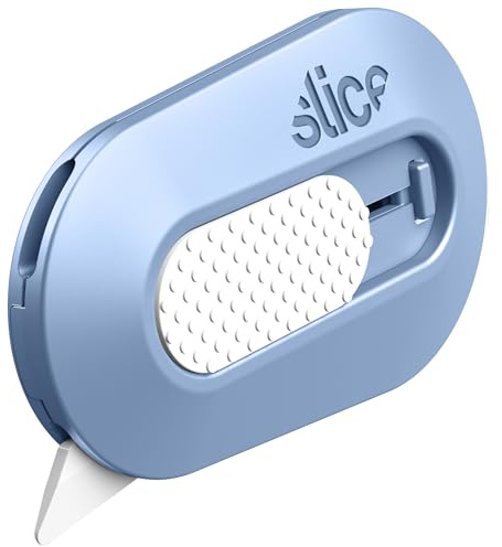 Slice Mini Box Cutter | Manual Retracting | Safe Ceramic Box Cutter Lasting 11x Longer than Metal | Box Opener | 1 Pack | Sky