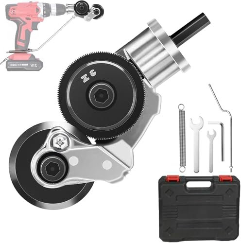 Elektrischer Bohrplattenschneider,Blechschere für Akkuschrauber,Blechknabber Aufsatz von Handbohrmaschine,Blech Metal Nibbler,Blechmesser zum Schneiden von Eisen, Weißblech, Stahl, Kupfer, Aluminium
