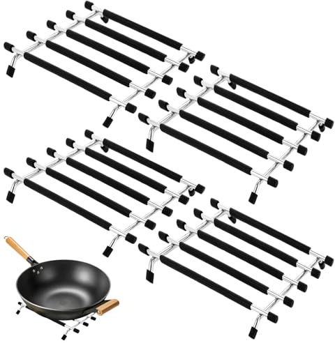MUXHEL 4er-Set Topfuntersetzer Metall, 20 x 20cm Küchenarbeitsplatte Schutz, topfuntersetzer aus Edelstahl, hitzebeständig, für Topf, Pfanne