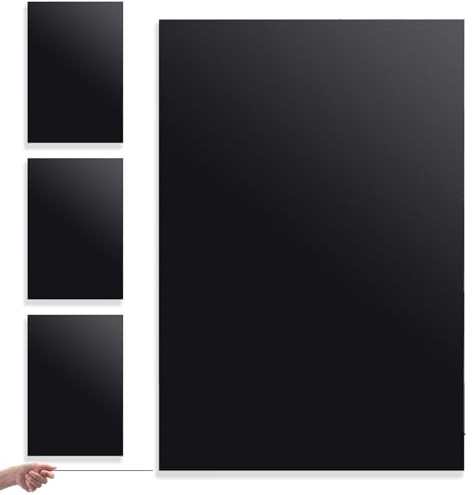 ABS-plast plastplattor, 3 mm 30 x 20 cm slät yta abs plastplatta, 4 stycken skärbara plastplattor, svart Abs platta, för utomhusbruk för pyssel, stänkskydd, heminredning