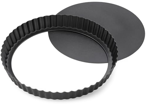 Maclia 8.6 Fluted Non-Stick Carbon Steel Tart Pan with Removable Bottom
