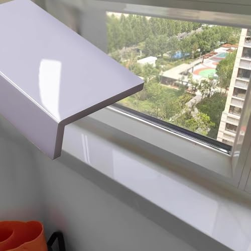 Window Sill Cover Marble Finish Windowsills Ledge Covers, Pure White Windows Bay Plate For Bedroom Decor, Customizable Window Capping Plate For Remodel Old Sill(180×20Cm (70 7/8×7 7/8))