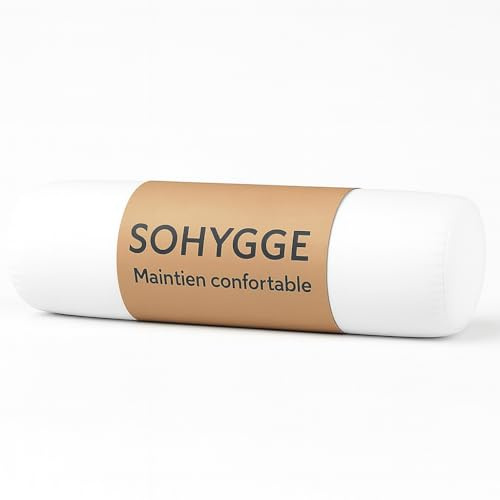 SOHYGGE Traversin Maintien Confortable 160 cm – Polochon Ergonomique Oreiller Long en Microfibre Douce | Garnissage Fibre Creuse 3D Recyclée | Fabriqué en Europe | Certifié Oeko-TEX