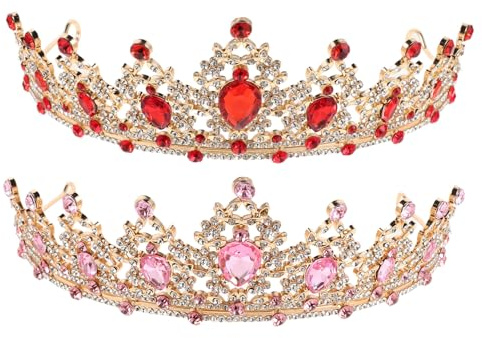 Hemobllo 2 Pièces Diadème pour Garçon Fille Alliage Léger avec Strass Bandeaux Couronne Étincelants pour Petites Filles Serre-tête Princesse Confortable et Stable pour Anniversaires et