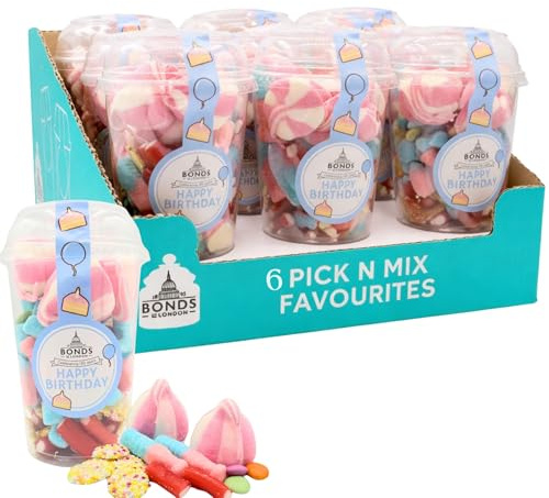 Bonds Happy Birthday Candy Cup 265g Bulk Pick and Mix Sweets Gift Box Party Bag Fillers for Kids Birthday & Sweet Treats