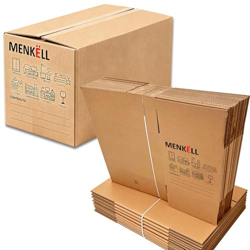 Scatoloni per Trasloco 60x40x40 cm - 15 Pezzi - in Cartone Doppia Onda per Proteggere Oggetti Fragili - Scatole per Spedizioni, Imballaggi, Trasporti - Supportano Fino a 20kg (15, 60x40x40 cm)