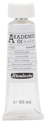 Schmincke – AKADEMIE® Öl color, feine Künstler-Ölfarben, Mischweiß, 41 104 011, 60 ml Tube, höchst lichtecht, Ölmalerei