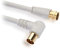 P96C Koaxial Kabel 1,5m – 90° Winkel F-Stecker auf IEC Antenne, HDTV Satellitenkabel für DVB-S/DVB-C, Weiß