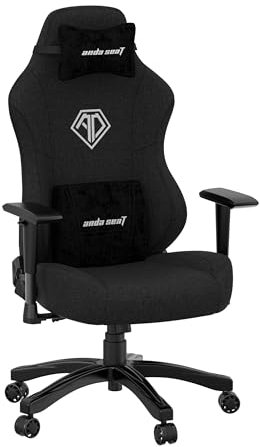 Anda Seat Phantom 3 Gaming Chair - Reclining Video Game Chairs, Ergonomic Gaming Chair, Neck & Lumbar Back Support for Home & Office Desk - Large Premium Black Fabric Gamer Chairs for Adults